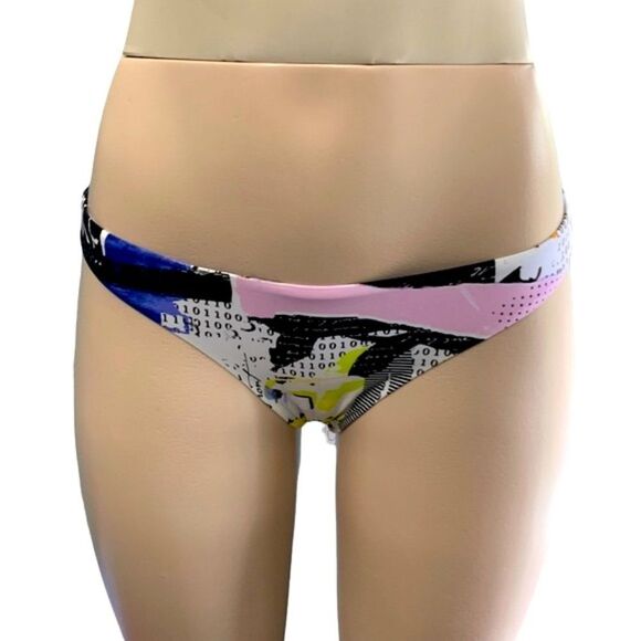 The Bikini Lab News Flash Art Black/White Cheeky Bikini Swim Bottom Size Medium - Picture 4 of 13